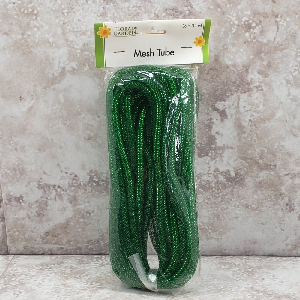 Arts Crafts Decorative Floral Garden Green Mesh Garland Plastic Tubing 36 ft